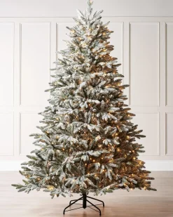 WeRChristmas Snow Flocked Christmas Trees|Pre Lit Christmas Trees^Pre-Lit Snow Flocked Christmas Tree, 7.5 Ft