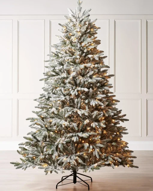 WeRChristmas Snow Flocked Christmas Trees|Pre Lit Christmas Trees^Pre-Lit Snow Flocked Christmas Tree, 7.5 Ft