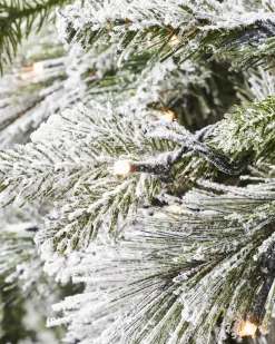 WeRChristmas Snow Flocked Christmas Trees|Pre Lit Christmas Trees^Pre-Lit Snow Flocked Mixed Pine Christmas Tree, 6 Ft