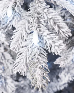WeRChristmas Snow Flocked Christmas Trees|Pre Lit Christmas Trees^Pre-Lit Snow Flocked Spruce Christmas Tree, 6 Ft