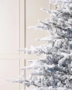 WeRChristmas Snow Flocked Christmas Trees|Pre Lit Christmas Trees^Pre-Lit Snow Flocked Spruce Christmas Tree, 6 Ft