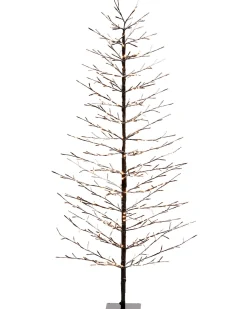 WeRChristmas Tree Silhouettes|Budget Christmas Trees^Pre-Lit Snow Flocked Twig Tree, 4 Ft