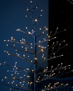 WeRChristmas Tree Silhouettes^Pre-Lit Snow Flocked Twig Tree, 5 Ft