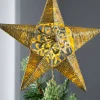 WeRChristmas Tree Toppers^Pre-Lit Snowflake Christmas Tree Topper, Gold, 31 Cm