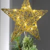 WeRChristmas Tree Toppers^Pre-Lit Star Christmas Tree Topper, Gold, 31 Cm