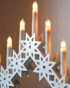 WeRChristmas Table Decorations^Pre-Lit Wooden Candle Bridge, White