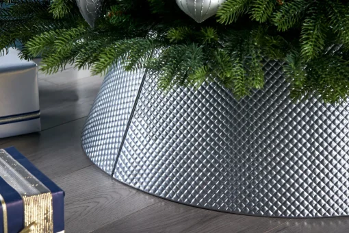 WeRChristmas Skirts & Collars^Quilted Metal Tree Collar, Silver, 71 Cm