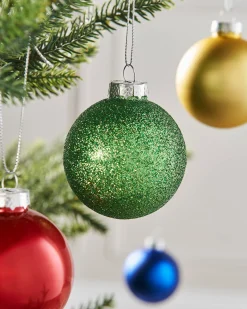 WeRChristmas Glass Baubles^Rainbow Glass Baubles, 24 Pack, 6 Cm