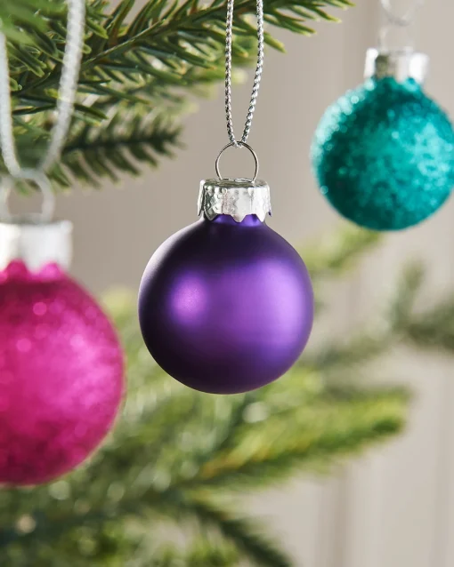 WeRChristmas Glass Baubles^Rainbow Glass Baubles, 24 Pack, 3 Cm