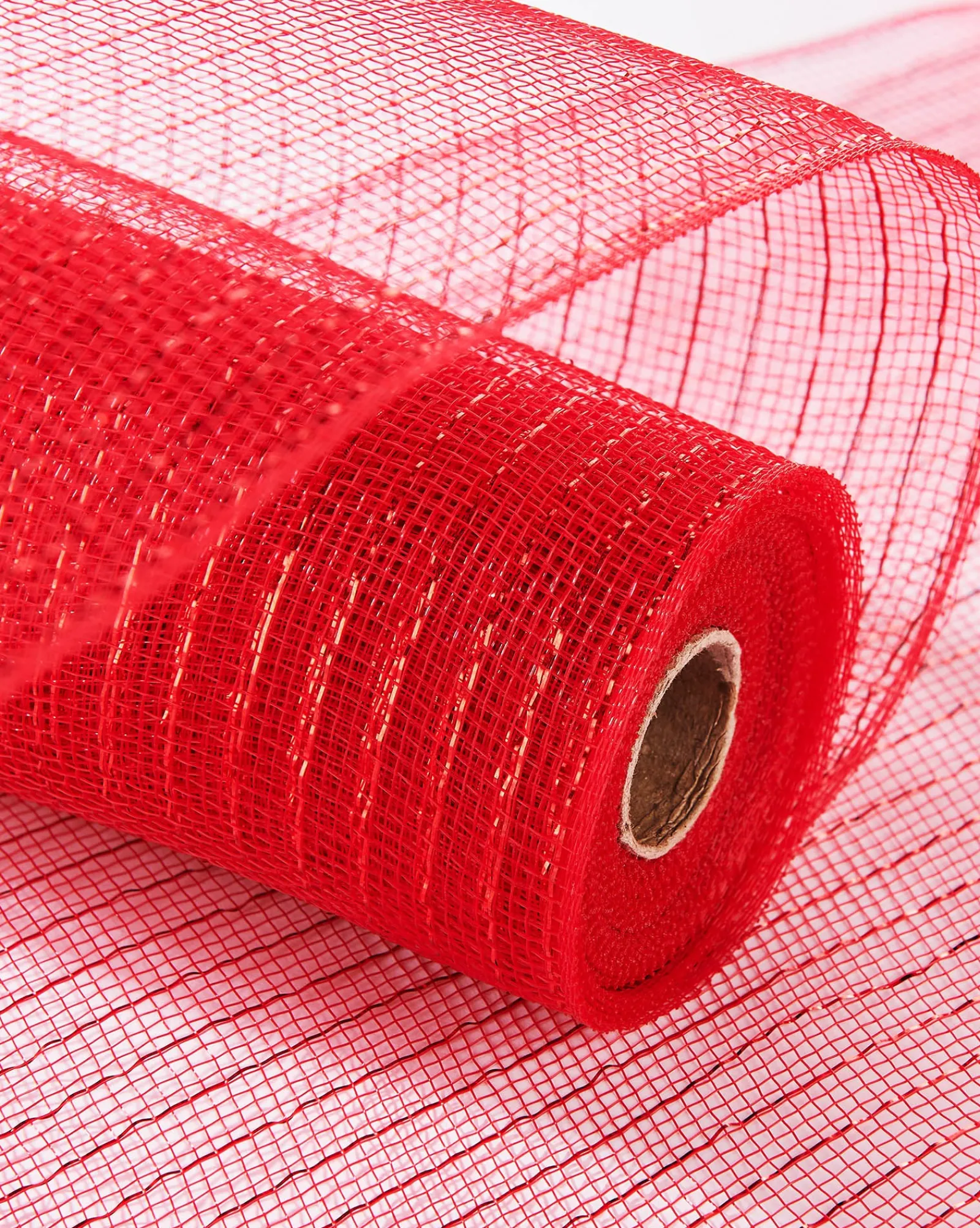 WeRChristmas Deco Mesh^Red Mesh With Red Foils, 9 M