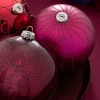 WeRChristmas Glass Baubles^Ruby Glass Baubles, 3 Pack, 13 Cm