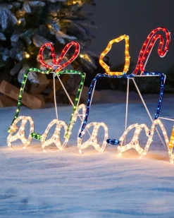 WeRChristmas Christmas Characters^Santa And Train Rope Light Silhouette, 200 Cm