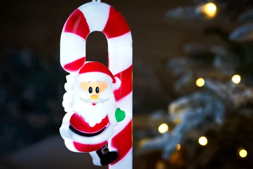 WeRChristmas Pathway Lights^Set Of 3 Candy Cane Pathway Stake Lights, 60 Cm