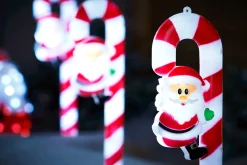 WeRChristmas Pathway Lights^Set Of 3 Candy Cane Pathway Stake Lights, 60 Cm