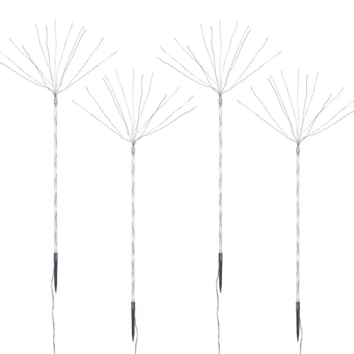 WeRChristmas Festive Star, Snowflake & Sign Lights|Pathway Lights^Set Of 4 Firework Pathway Stake Lights, 96 Cm