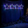 WeRChristmas Festive Star, Snowflake & Sign Lights|Pathway Lights^Set Of 4 Flashing Star Rope Light Silhouette, 120 Cm