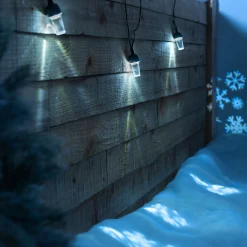 WeRChristmas Pathway Lights^Set Of 3 LED Snowflake Projector Lights, 72 Cm