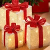 WeRChristmas Table Decorations^Set Of 3 Pre-Lit Gift Box Silhouettes, White