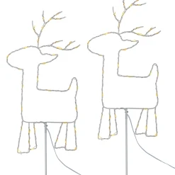 WeRChristmas Pathway Lights^Set Of 2 Reindeer Pathway Stake Lights, 1 M