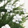 WeRChristmas Glass Baubles^Silver Glass Berry Cluster Baubles, 10 Pack