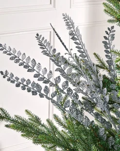 WeRChristmas Flowers & Foliage|Flowers & Foliage^Silver Leaf Christmas Tree Spray, 84 Cm