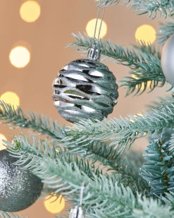 WeRChristmas Shatterproof Baubles^Silver Shatterproof Baubles, 50 Pack, 6 Cm