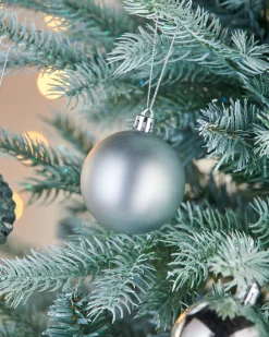 WeRChristmas Shatterproof Baubles^Silver Shatterproof Baubles, 50 Pack, 6 Cm