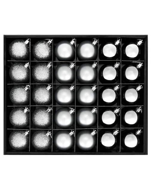 WeRChristmas Shatterproof Baubles^Silver Shatterproof Bauble, 50 Pack