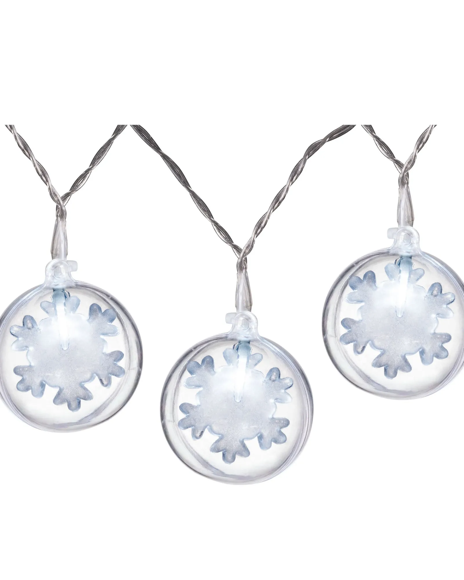 WeRChristmas Fairy Lights^Snowflake Bauble LED Light String, White, 1.8 M