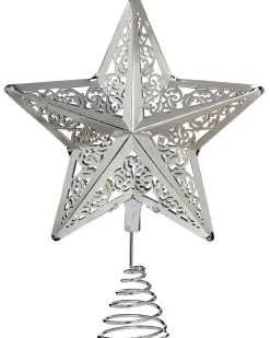 WeRChristmas Tree Toppers^Star Christmas Tree Topper, Silver, 30 Cm