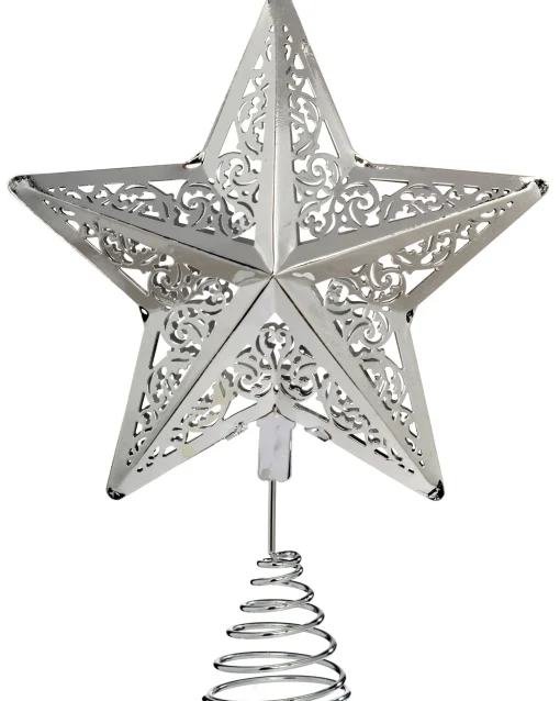 WeRChristmas Tree Toppers^Star Christmas Tree Topper, Silver, 30 Cm