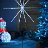 WeRChristmas Festive Star, Snowflake & Sign Lights|Pathway Lights^Starburst Pathway Stake Light, Ice White, 98 Cm
