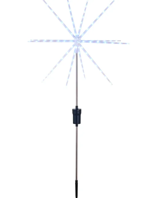 WeRChristmas Festive Star, Snowflake & Sign Lights|Pathway Lights^Starburst Pathway Stake Light, Ice White, 98 Cm