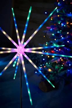 WeRChristmas Festive Star, Snowflake & Sign Lights|Pathway Lights^Starburst Pathway Stake Light, Multi-Coloured, 98 Cm