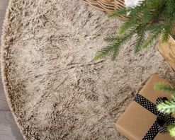 WeRChristmas Skirts & Collars^Two Tones Fur Tree Skirt, Brown, 120 Cm