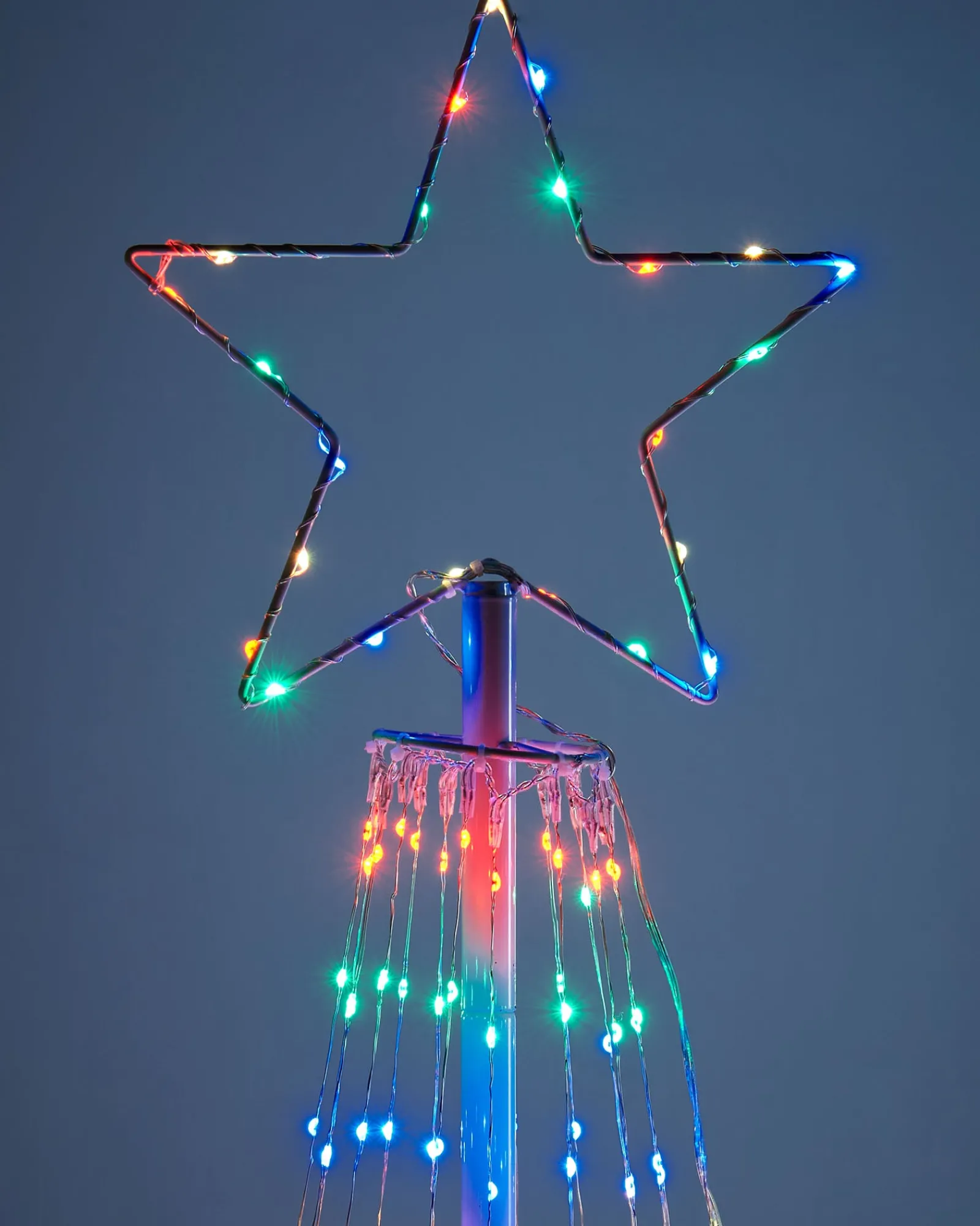 WeRChristmas Tree Silhouettes^Waterfall Christmas Tree, Rainbow, 2.1 M