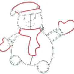 WeRChristmas Christmas Characters^Waving Snowman Neon Rope Light Silhouette, 72 Cm