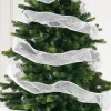 WeRChristmas Deco Mesh^White Mesh With Pale Gold Foil, 9 M