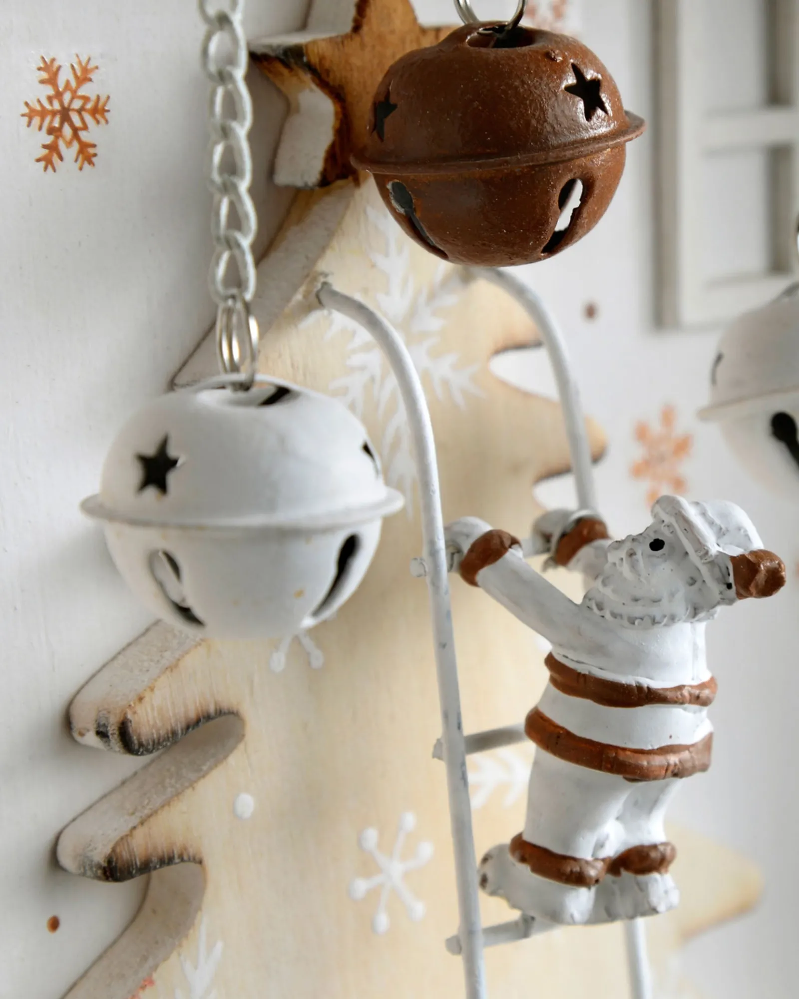 WeRChristmas Novelty|Table Decorations^Wooden House Advent Calendar Christmas Decoration, 37cm, Beige
